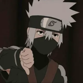 🧡 Kakashi Hatake Naruto Kakashi, Naruto, anime, manga, thumbs down, dislike, ninja, cartoon telegram sticker