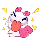 😝 sticker, mignon, dessin animé, langue, rose, emoji whatsapp sticker
