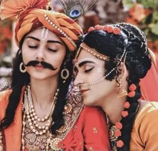 ☺️ traditional, religious, hindu, radha, krishna, devotional, indian telegram sticker