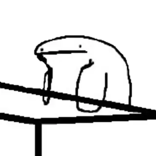 😐 sticker, cartoon, white blob, meme telegram sticker