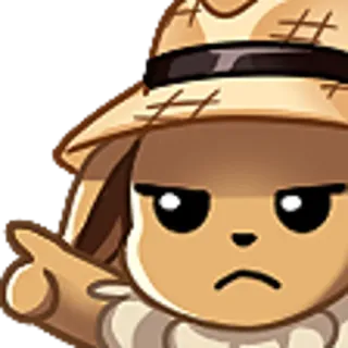 👉 Dibujo animado, Señalando, Personaje, Espantapájaros telegram sticker
