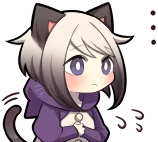 😶 Anime, Neko, Sticker, Dessin animé, Mignon, Triste, Fille whatsapp sticker