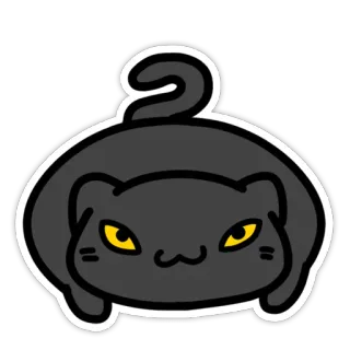 🌚 gato, animal, fofo, gato preto, desenho animado, adesivo telegram sticker