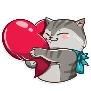 ❤ gato, corazón, amor, lindo, animal, san valentín telegram sticker