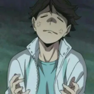 🏐 Oikawa Haikyuu!! anime, haikyuu, oikawa, frustrated, upset whatsapp sticker