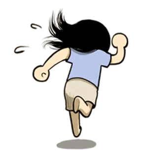 🏃 running, person, motion, cartoon, illustration telegram sticker