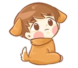 🙂 น่ารัก, การ์ตูน, จิบิ, หมา, ลูกหมา, สัตว์, คาวาอิ telegram sticker