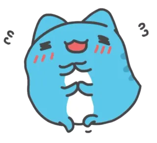 😳 gato, fofo, feliz, azul, kawaii telegram sticker