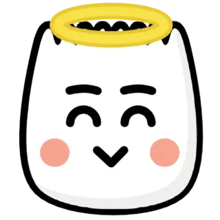 😇 anjo, fofo, auréola, desenho animado, adesivo whatsapp sticker