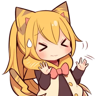 😣 anime, cat girl, kawaii, chibi, cute, sticker telegram sticker
