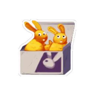 🐰 ウサギ, 箱, 漫画, 動物, バニー, 可愛い telegram sticker