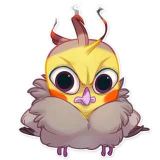 😡 Nymphensittich, Vogel, süß, Cartoon, Tier, Haustier telegram sticker