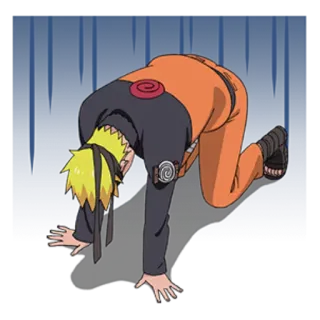 😔 Naruto Uzumaki Naruto аниме, умолять, извиняться, кланяться telegram sticker