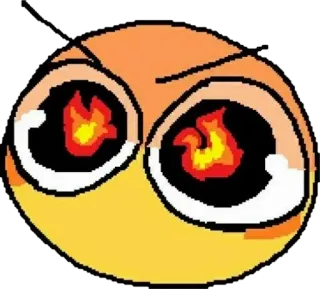 😡 emoji, angry, fire, rage, eyes telegram sticker