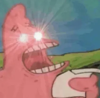 😵 Patrick Star Spongebob Squarepants patrick star, spongebob, cartoon, meme, angry, laser eyes telegram sticker