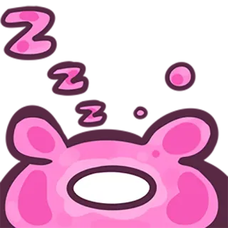 💤 ง่วง, กำลังนอน, การ์ตูน, หมี, สีชมพู telegram sticker