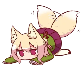 😐 Anime, Chibi, Fille Renard, Kemonomimi telegram sticker