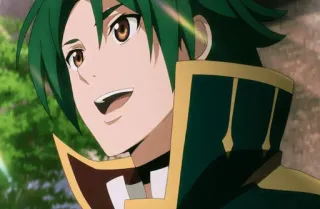 🤔 Anime, Uśmiech, Zielone włosy, Fantasy, Męski telegram sticker