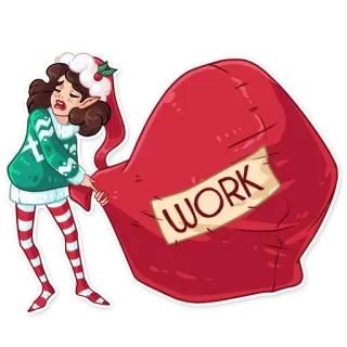 ☕️ WORK elf, weihnachten, arbeit, aufgabe, urlaub, müde, stress whatsapp sticker