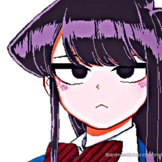 😐 Komi Komi Can't Communicate Anime, Komi, Komi can't communicate, School, Meisje, Cartoon whatsapp sticker