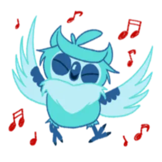🎧 フクロウ, 漫画, かわいい, 音楽, ダンス, 風変わり telegram sticker