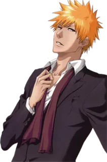 😏 Ichigo Kurosaki Bleach Anime, Ichigo, Kurosaki, Bleach, Postać, Manga, Garnitur whatsapp sticker