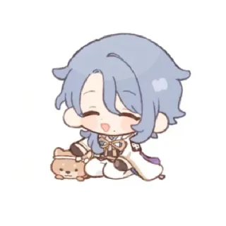😄 Kamisato Ayato Genshin Impact Animé, Jeu, Dessin animé, Chibi, Mignon, Kawaii, Kamisato Ayato, Genshin Impact telegram sticker