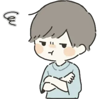 😠 Мультфильм, Разочарованный, Дуется, Аниме, Мальчик telegram sticker