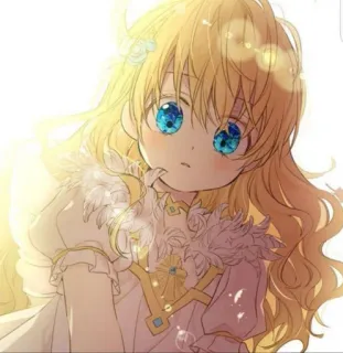 🌻 anime girl, cartoon, blonde, cute, character, illustration whatsapp sticker