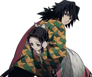 🚫 Giyu Tomioka Demon Slayer anime, demon slayer, giyu tomioka, shinobu kocho, characters, hug telegram sticker