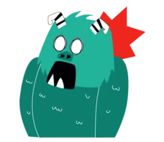 😱 mostro, cartone animato, creatura, scioccato, espressione, divertente, illustrazione telegram sticker