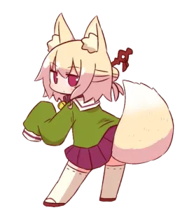 ❤️ Аниме, Лиса, Кемономими, Каваий, Милый, Персонаж telegram sticker