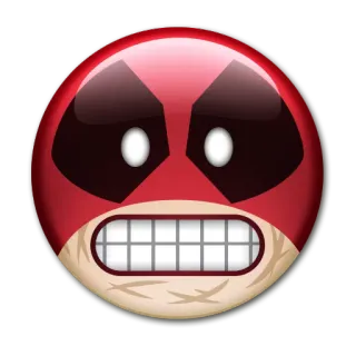 😬 Deadpool superhero, marvel, angry, red, mask telegram sticker