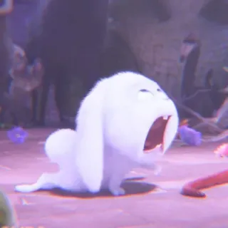 🐰 Snowball The Secret Life of Pets cartoon, animal, bunny, white, cute, animation whatsapp sticker