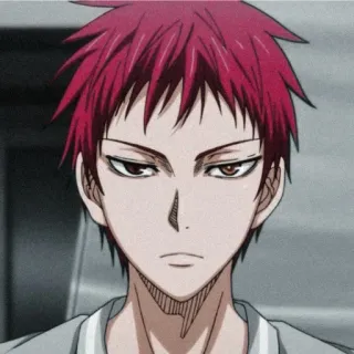 😶 Akashi Seijuro Kuroko no Basket 애니메이션, 만화, 진지한, 빨간 머리, 무표정 telegram sticker