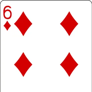 😲 6 Karte, Karo, Spiel, Glücksspiel, Farbe whatsapp sticker