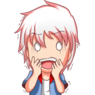 😨 anime, cartoon, shocked, character, worried, scared, surprised, panic telegram sticker