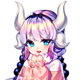 🐉 Kanna Kamui Miss Kobayashi's Dragon Maid Anime, Dragón, Kanna, Kawaii, Manga, Lindo, Loli, Kanna Kamui, Miss Kobayashi's Dragon Maid telegram sticker