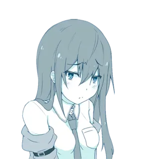 😔 Аниме, Девочка, Мило, Грустно, Школьная форма, Манга, Мультфильм telegram sticker