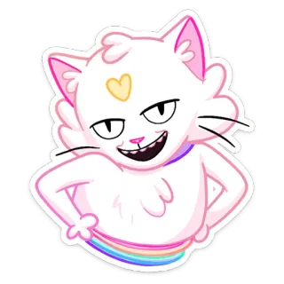 😊 gatto, cartone animato, animale, adesivo, arcobaleno, carino, divertente telegram sticker