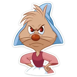 😡 Perla Cinderella Perla, Cendrillon, souris, en colère, dessin animé whatsapp sticker