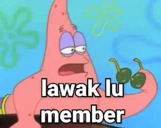 ➖ Patrick Star SpongeBob SquarePants lawak lu member patrick etoile, spongebob, dessin animé, mème telegram sticker