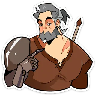 ⭐ fantasy, warrior, medieval, sword, character, fighter telegram sticker