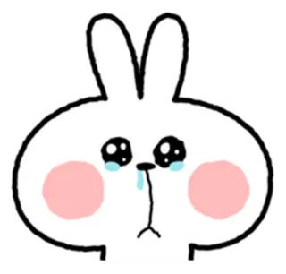 😭 lapin, lapin, triste, pleurs, dessin animé, animal, mignon telegram sticker