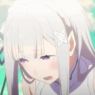 🤍 Emilia Re:Zero Anime, Re Zero, Emilia, Elfo, Carino telegram sticker