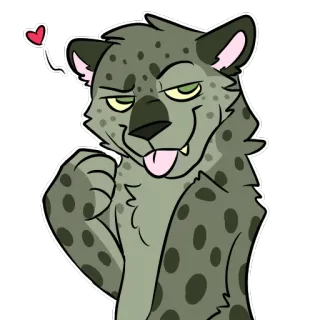 😻 leopard, zwierzę, kreskówka, naklejka, serce, miłość telegram sticker