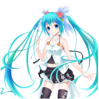 ✋ Hatsune Miku Anime, Vocaloid, Miku, Hatsune Miku, Virtuelles Idol telegram sticker