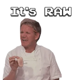 😕 Gordon Ramsay It's RAW กอร์ดอน แรมซีย์, เชฟ, ทำอาหาร, อาหาร telegram sticker