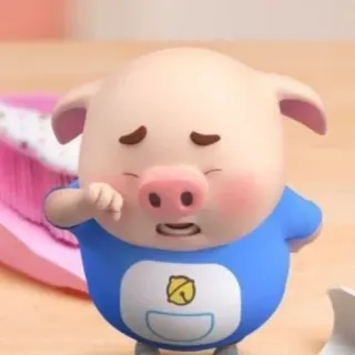 🐽 pig, cartoon, cute, sad, character telegram sticker