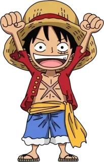 🙌 Monkey D. Luffy One Piece anime, cartoon, pirate, one piece, monkey d. luffy telegram sticker